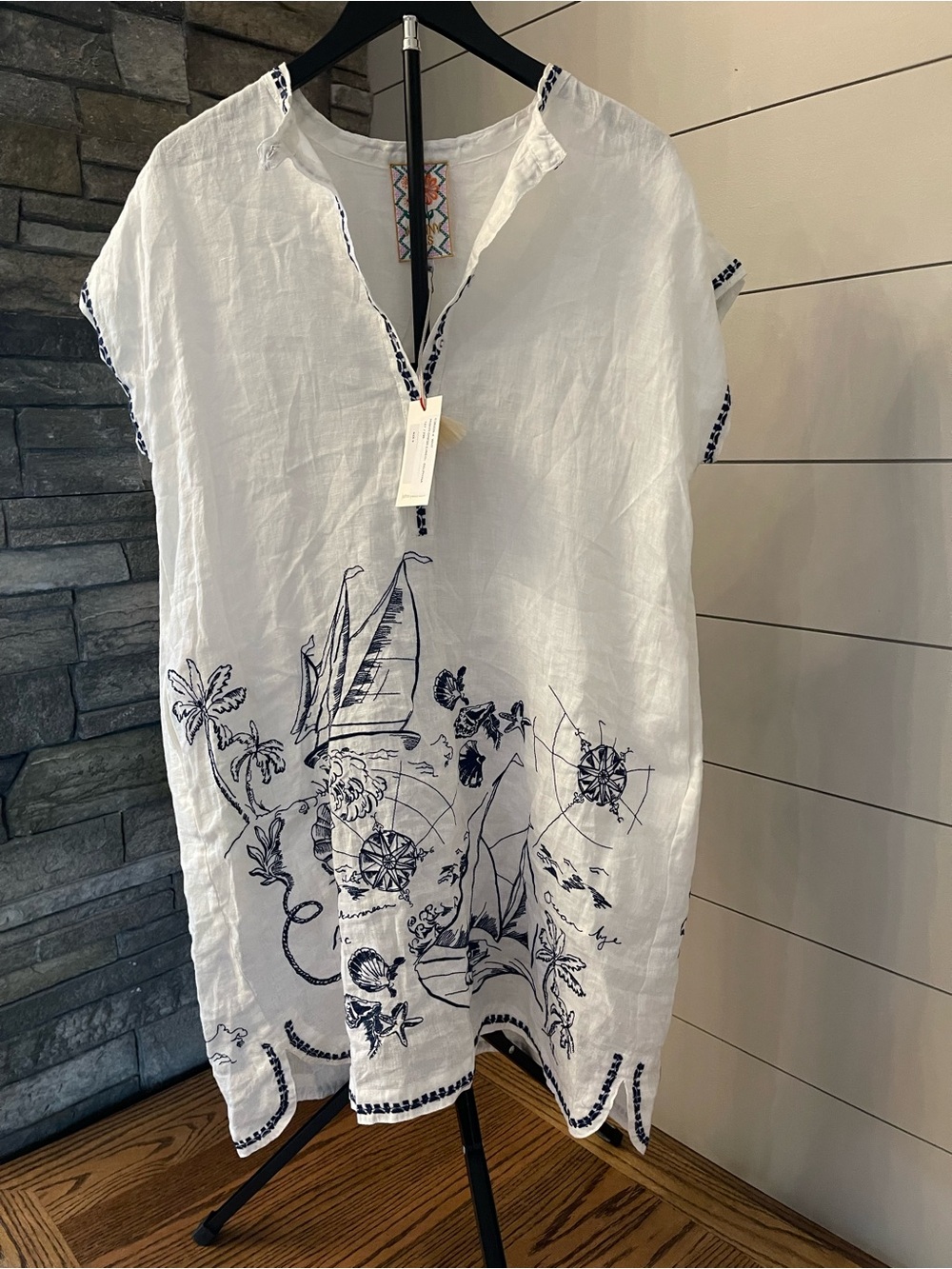NWT Johnny Was Linen Sailboat Tunic Dress Coverup Small